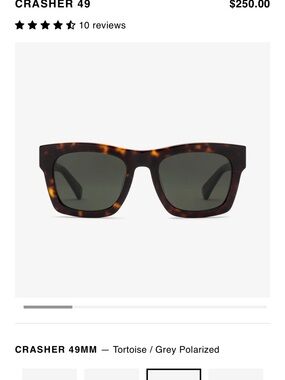 Crasher 49mm Tortoise Sunglasses - Grey Polarized